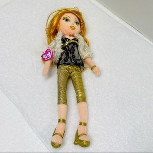 Ty girls Classy Carla doll plush 14 inches tall  has her gold pants and shoes